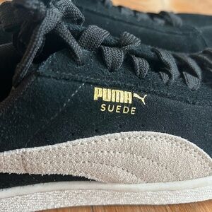 Puma Suede Black and Tan Sneakers